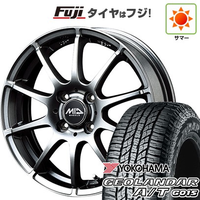 【軽自動車】N-BOX タント スペーシア 夏タイヤ ホイール4本セット 165/55R15 ヨコハマ ジオランダー A/T G015 RBL MID WHEELS スタッグ メタリックグレー 15インチ