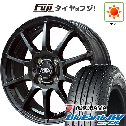 【パンク保証付き】【軽自動車】N-BOX タント スペーシア 夏タイヤ ホイール4本セット 165/55R15 ヨコハマ ブルーアース RV-03CK MID WHEELS スタッグ ストロングガンメタ 15インチ
