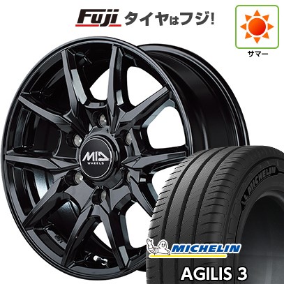 ハイエース200系 夏タイヤ ホイール4本セット 195/80R15 108/106S ミシュラン アジリス3 MID WHEELS KG-25 15インチ