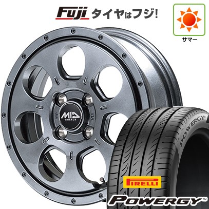 【軽自動車】N-BOX タント スペーシア 夏タイヤ ホイール4本セット 165/55R15 ピレリ パワジー MID WHEELS マッドエージェント 15インチ
