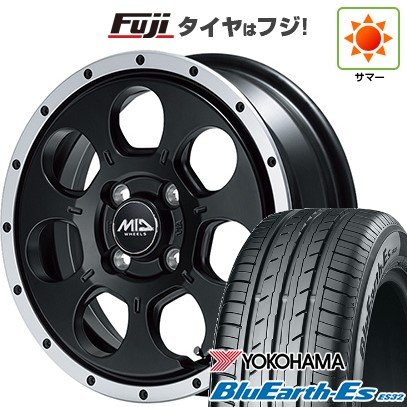 【軽自動車】N-BOX タント スペーシア 夏タイヤ ホイール4本セット 155/65R14 ヨコハマ ブルーアース ES32 MID WHEELS WO-7 14インチ