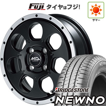 【新品 軽自動車】N-BOX タント スペーシア 夏タイヤ ホイール４本セット 155/65R14 ブリヂストン ニューノ(限定) MID ロードマックス WO-7 14インチの通販は