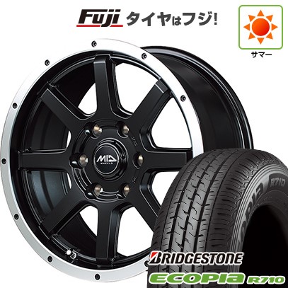 ハイエース200系 夏タイヤ ホイール4本セット 195/80R15 107/105N ブリヂストン エコピア R710 MID WHEELS WF-8 15インチ