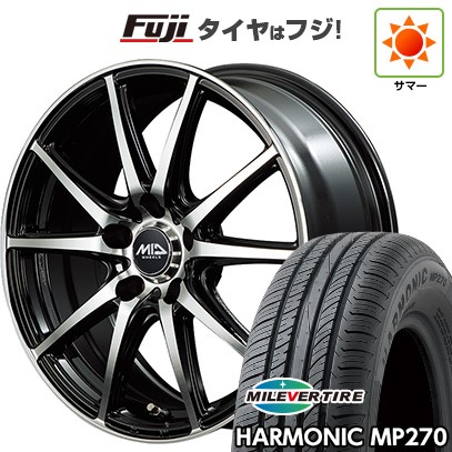 【新品】フリード 5穴/114 夏タイヤ ホイール4本セット 195/55R16 ミレバー ハーモニック MP270(限定) MID ファイナルスピード GR-ガンマ ブラックポリッシュ 16インチの通販は