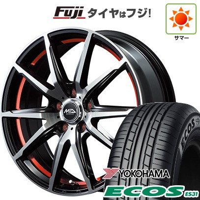 日本製 【軽自動車】N-BOX タント スペーシア 夏タイヤ ホイール4本セット 165/55R15 ヨコハマ エコス ES31 MID WHEELS RX-02 15インチ