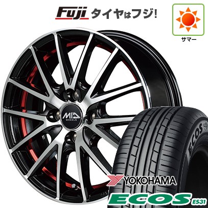 日本製 【軽自動車】N-BOX タント スペーシア 夏タイヤ ホイール4本セット 165/55R15 ヨコハマ エコス ES31 MID WHEELS RX27 15インチ