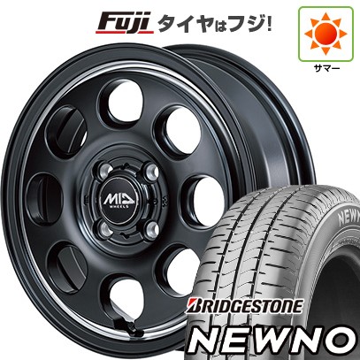 【軽自動車】N-BOX タント スペーシア 夏タイヤ ホイール4本セット 155/65R14 ブリヂストン ニューノ(限定) MID WHEELS ガルシア パーム8 14インチ