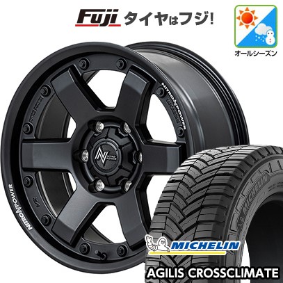 ハイエース200系 オールシーズンタイヤ ホイール４本セット 195/80R15 108/106S ミシュラン アジリス クロスクライメート MID WHEELS NITRO POWER M6 カービン 15インチ