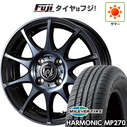 夏タイヤ ホイール4本セット 155/65R14 ミレバー ハーモニック MP270(限定) ナイトロパワー M10 PERSHING KC BARREL BLACK EDITION 14インチ 新品 軽自動車N-BOX タント スペーシア 夏タイヤ ホイール４本セット