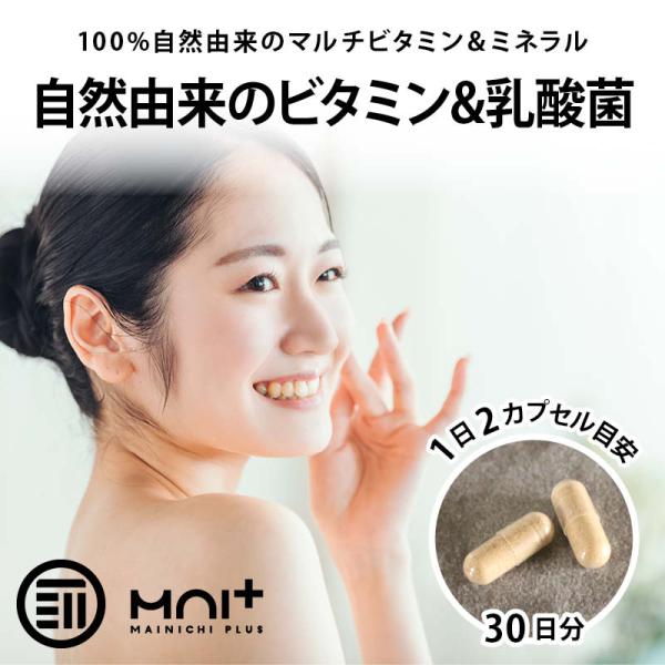 前田家 MAI+マルチビタミン カプセル 約30日分x2袋 国産 100％自然由来 ビタミンC ビタミンE コラーゲン 乳酸菌 EC-12 カムカム 天然 果実由来 コラーゲンペプチド サプリ 健康 送料無料 メール便 MAI+ MAEDAYA