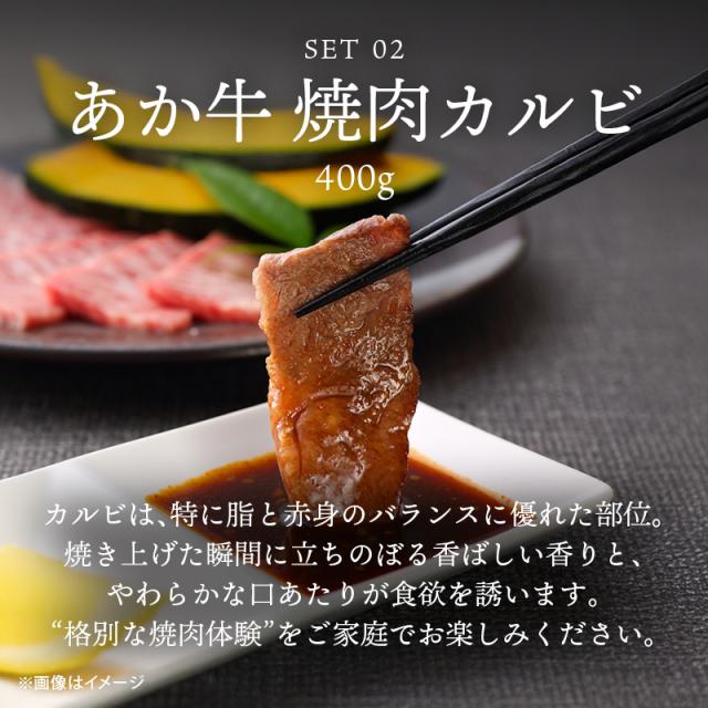 肉工房三協 熊本 あか牛 ロースステーキ (200gx2枚) & カルビ 焼肉用 (400g) セット 冷凍 焼肉 バーベキュー リブロース ロース ステーキ 和牛 熊本和牛 赤牛 ギフト 前田家 送料無料 MAEDAYA_3
