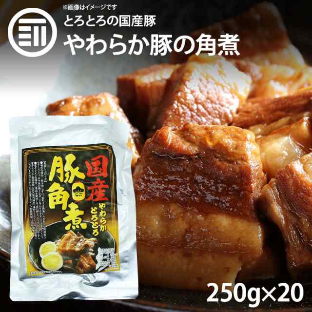 [前田家] やわらかとろとろ 豚角煮 5kg (250gx20袋) 国産豚 豚の角煮 煮豚 煮込み料理 レトルト 惣菜 煮物 おかず 常温 食品 おつまみ