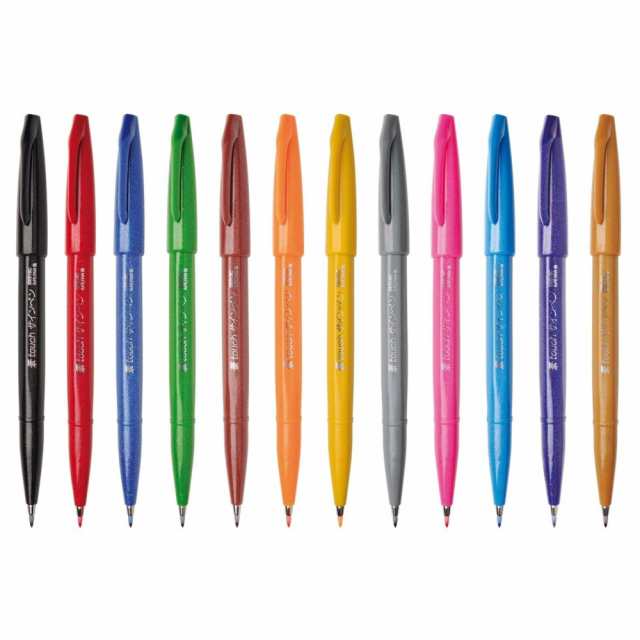 ぺんてる サインペン 筆タッチサインペン 12色セット SES15C-12 筆touchの通販はau PAY マーケット - SAKURA  Merchant