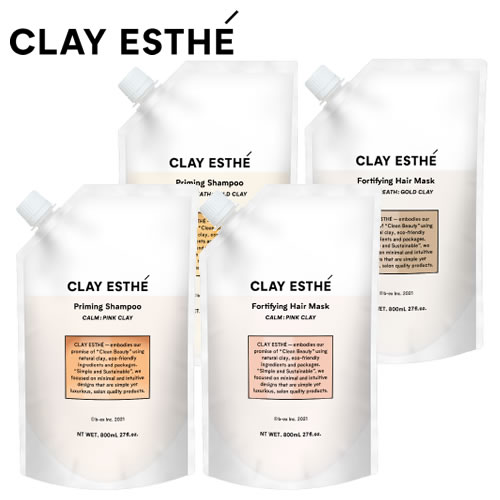 【種類が選べる】CLAY ESTHE クレイエステ シャンプー800ml ＆ マスク 800ml 詰替えセット【b-ex ビーエックス ビューティーエクスペリエンス】