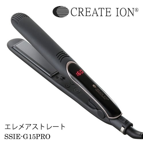 【正規店/送料無料】クレイツ エレメアストレート(SSIE-G15PRO) ストレート ヘアアイロン CREATE ION クレイツイオン イオン ストレート