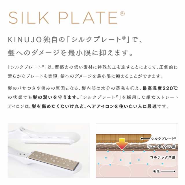 送料無料/正規店】KINUJO 絹女 シルクプレート ストレートアイロン ...