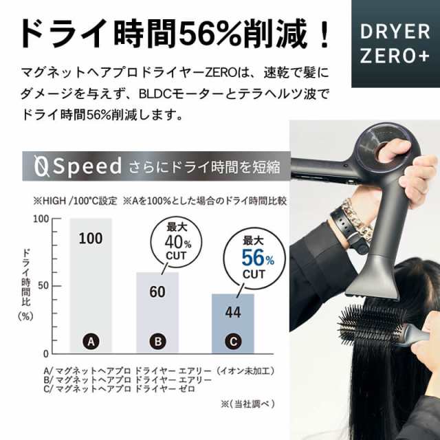 【新品100%新品】マグネットヘアプロ ドライヤー ゼロ ZERO ブラック ヘアドライヤー