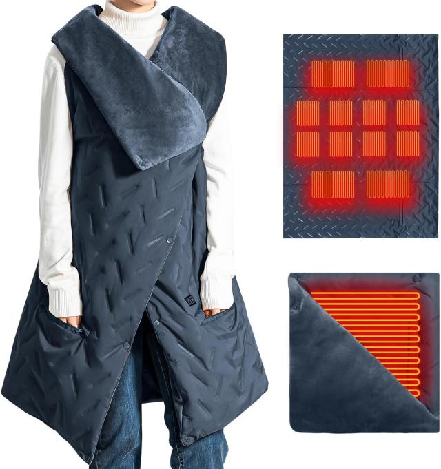 電気毛布 ひざ掛け 電気ブランケット 【2024新登場 12枚ヒーター】 電気ひざ掛け 電熱肩掛け毛布 3段階温度調節 65℃MAX 掛け敷き兼用 大判サイズ140*112cm フランネル 片方温度制御 USB給電 丸洗い 腰巻き 足元 全身用 防寒対策 着る毛布 加熱毛布 オフィス/寝室/車用 5,029円