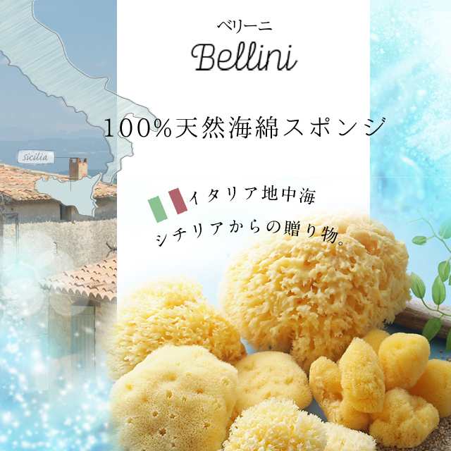 Bellini (ベリーニ) 天然海綿スポンジ ハニコム種 イエロー Mサイズ