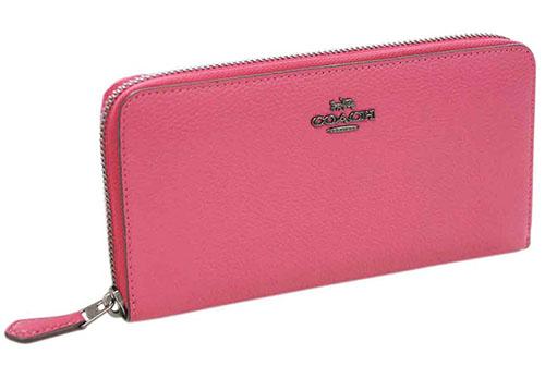 コーチ 財布 58059 Gmolh Coach ラウンドファスナー長財布 アコーディオン ジップウォレット ペブルレザー ダークピンク アウトレットの通販はau Pay マーケット 買付道 Jjブランド専科