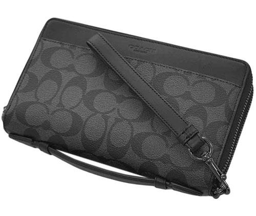 コーチ 財布 F Qbmi5 メンズ ダブルジップ トラベル オーガナイザー シグネチャー キャンバス チャコール ブラック アウトレットの通販はau Pay マーケット 買付道 Jjブランド専科