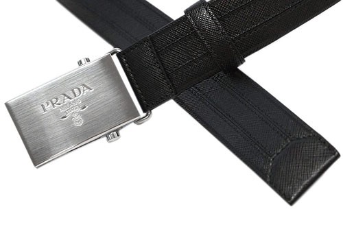 プラダ ベルト 2CM009 PRADA メンズ シルバーバックル SAFFIANO カーフ 
