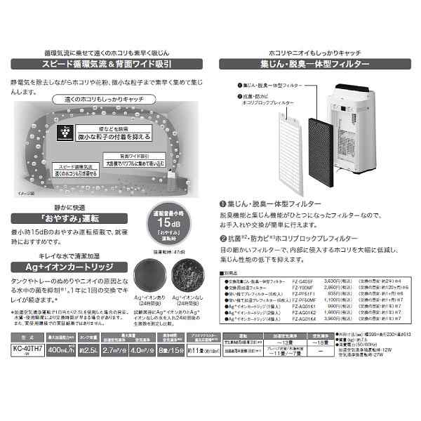 KC-40TH7-W 加湿空気清浄機 空気清浄機 加湿 シャープ プラズマ