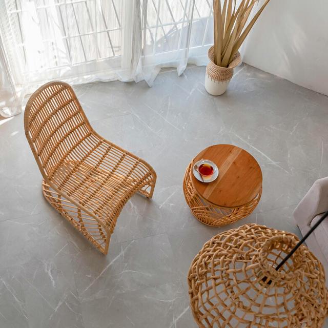 チェア ラタンチェア ラタン 籐 スチール 1脚 ナチュラル ベージュ 約 W 49cm D 69cm H 90cm 座面高 40cm 椅子 ダイニングチェア ラウンジチェア ロッキングチェア 一人用 オブジェ 店舗 家具 おしゃれ リゾート モダン アジアン 家具 バリ島 [13957]