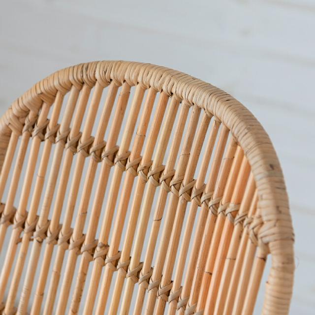 チェア ラタンチェア ラタン 籐 スチール 1脚 ナチュラル ベージュ 約 W 49cm D 69cm H 90cm 座面高 40cm 椅子 ダイニングチェア ラウンジチェア ロッキングチェア 一人用 オブジェ 店舗 家具 おしゃれ リゾート モダン アジアン 家具 バリ島 [13957]