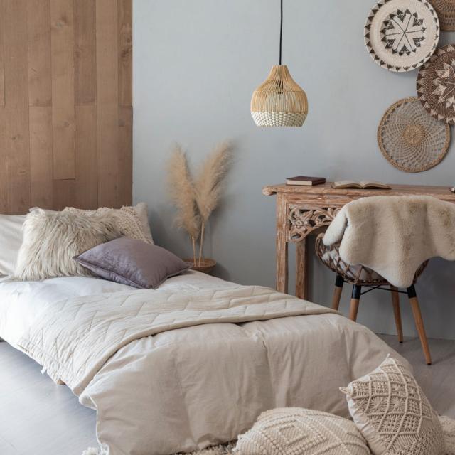 ペンダントライト ランプシェード 照明 ラタン 籐 バイカラー