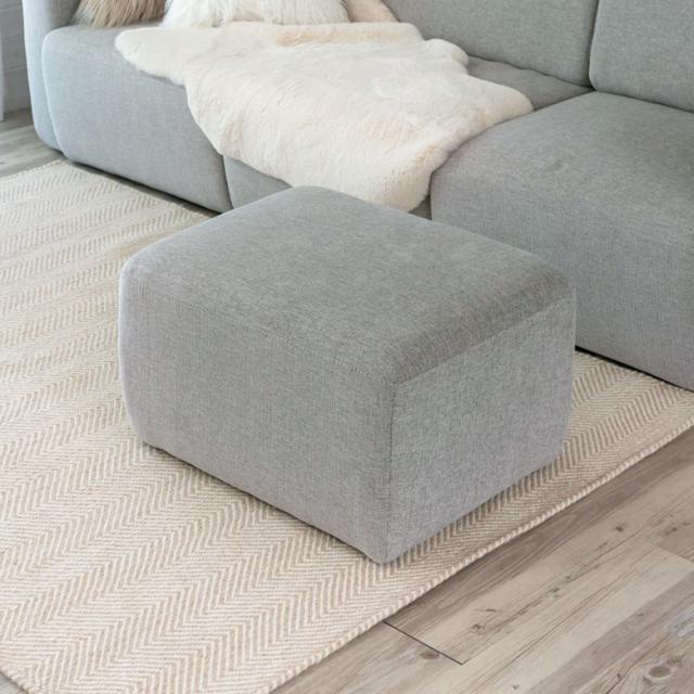 オットマン 四角 グレー ネイビー 脚付き 幅64cm 奥行51cm 高さ41cm ファブリック シンプル おしゃれ モダン 在宅勤務 [91456]の通販は