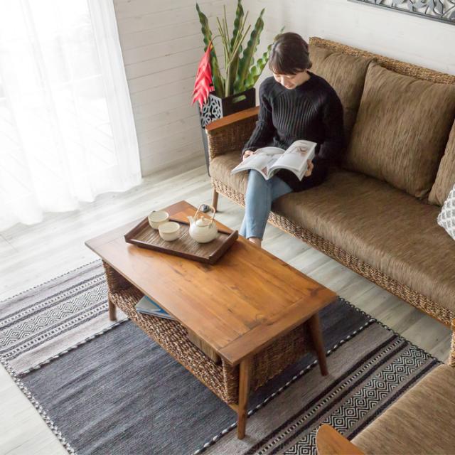 アジアン風ローテーブル センターテーブル コーヒーテーブル ガラス