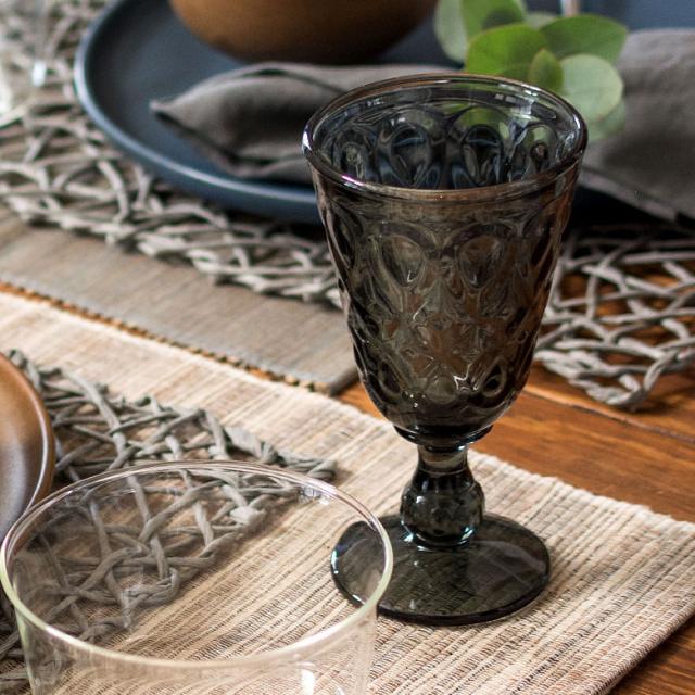 ワイングラス グラス 脚付き ダイヤモンドカット ガラス製 グレー ウォーターグラス ステムグラス コップ 黒 ブラックの通販はau Pay マーケット アジア工房