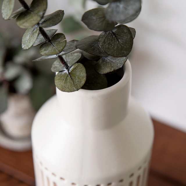 花瓶 (大) 】硝子 ガラス 生花 飾り 白 陶器 置物 壺 フラワーベース-