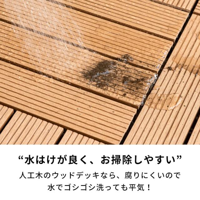 ウッドデッキタイル 人工木 20枚セット ブラウン ベランダタイル ジョイント ウッドタイル フロアデッキ 木製 樹脂 ウッドパネル ウッドデッキ