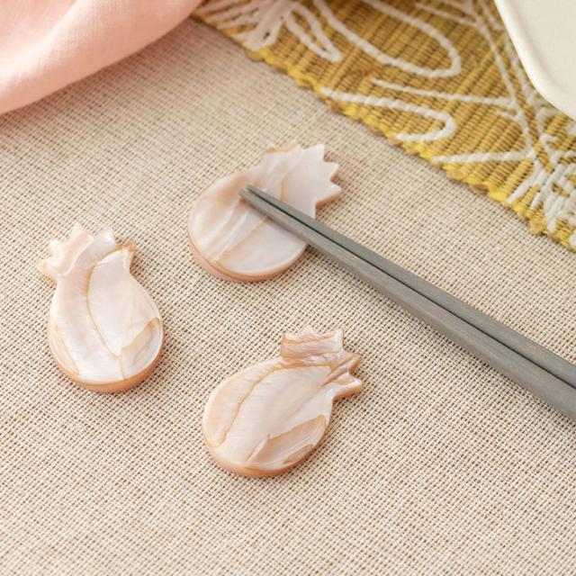 箸置き カトラリーレスト シェル 貝 ピンク パイナップル ロング シンプル カフェ カトラリースタンド ハンドメイド リゾート ギフト プレゼント