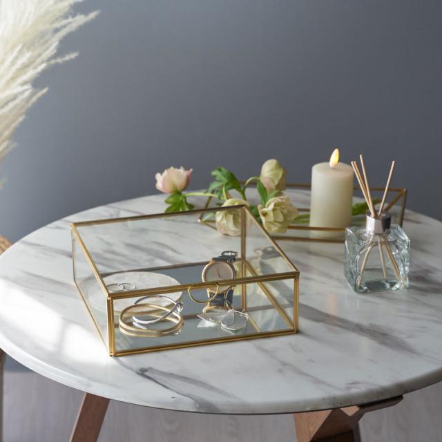 小物入れ ガラス 真鍮 ゴールド アンティーク クラシック 87154GS-GD