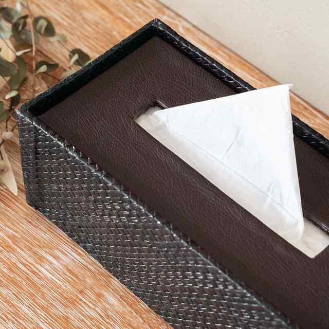 82%OFF!】 ティッシュケース ティッシュボックス 落とし蓋 ティッシュボックスカバー ティッシュカバー パンダン ブラウン W 26.5cm D  13cm H 8.6cm 13968-db-13970-db
