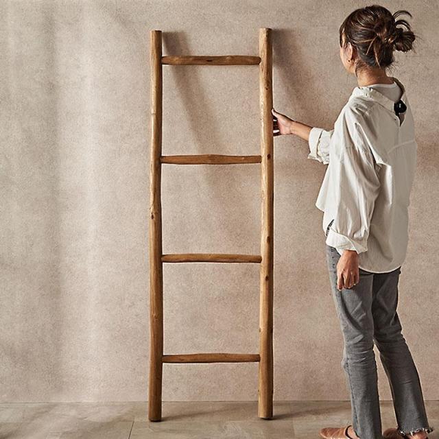 ラダーラック 木製 ラダーハンガー 省スペース ハンガー ラック
