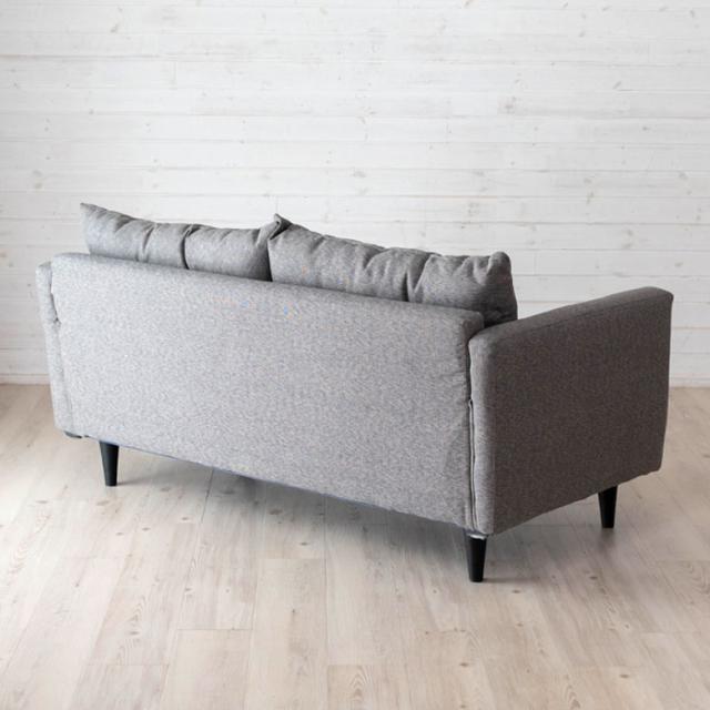 ソファ 2人掛け ファブリック W 144 × D 80 グレー クッション付き