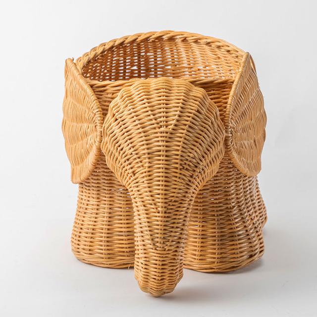 プランター カバー 象 さん 籐 ラタン 6号 鉢 ナチュラル 動物