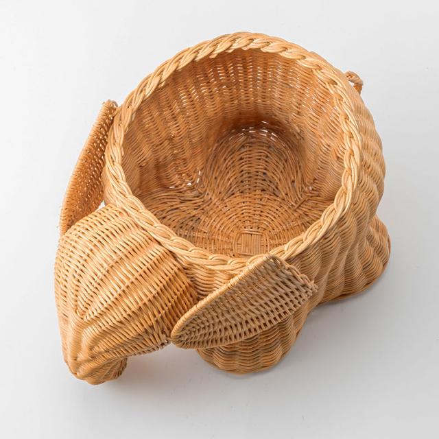 置物 レトロ 飾りカゴ インテリア 籠 ラタン 籐 植木鉢カゴ おしゃれ