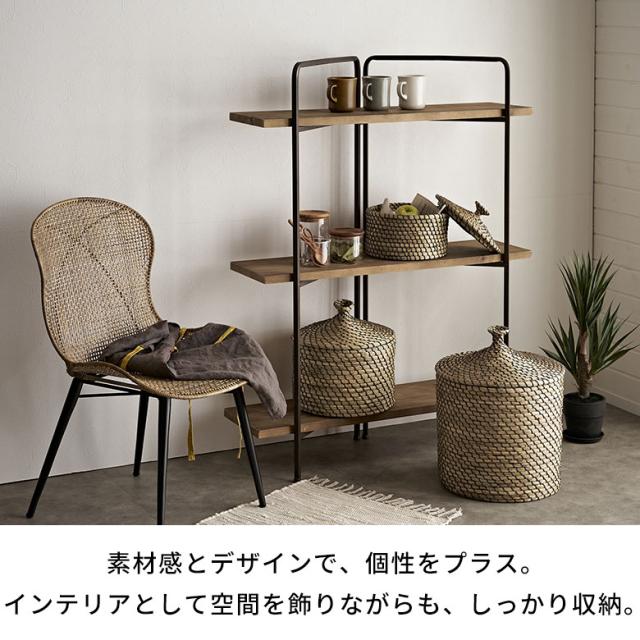 バスケット ふた付き かごバスケット ポット シーグラス 3点