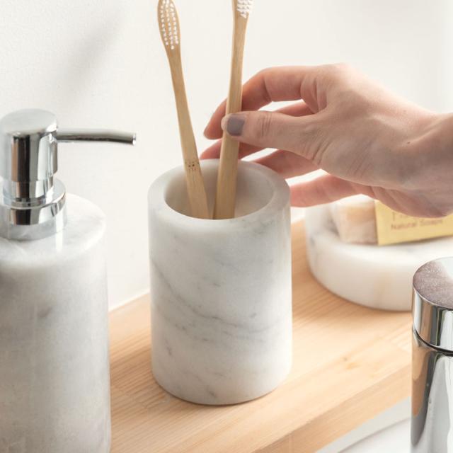 歯ブラシスタンド 歯ブラシ立て 天然大理石 マーブル模様 ホワイト クレア 洗面所 洗面小物 収納 おしゃれの通販はau Pay マーケット Elements