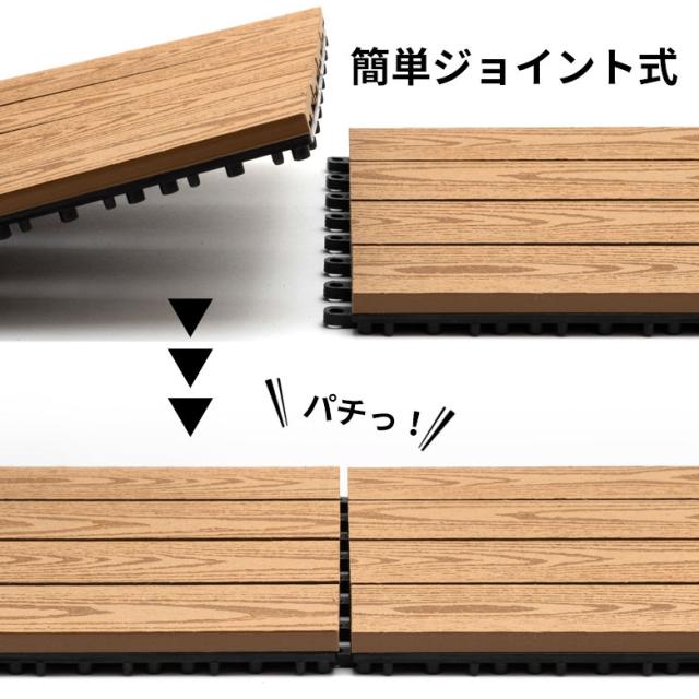 ウッドデッキタイル 人工木 木目柄 ジョイント式 15枚セット ウッドタイル Diy テラス バルコニー 床材 ガーデンの通販はau Pay マーケット Elements