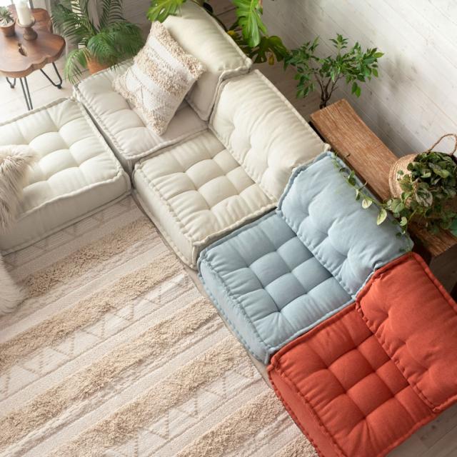 【新品】アイボリー　1人掛け+コーナーフロアソファ（背もたれ部分のみです） 新品】アイボリー 1人掛け+コーナーフロアソファ（背もたれ部分のみ