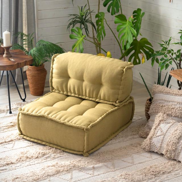 ローソファ 1人掛け フロアソファー 日本製 フロアソファ ブロックソファ 背もたれクッションセット