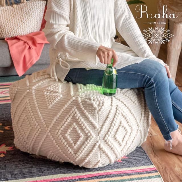 プフ エジプト製 ヴィンテージ エジプト 本革 プフ クッション