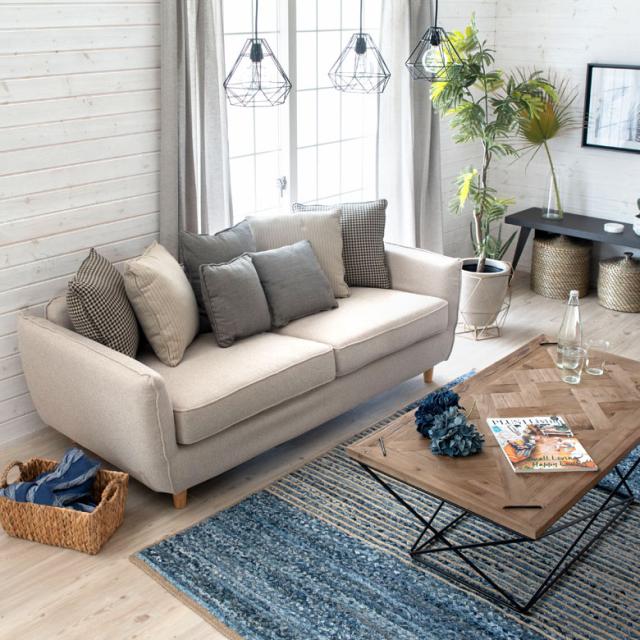 ソファ 3人掛け ソファー グレー クッション7個付き カバーリング