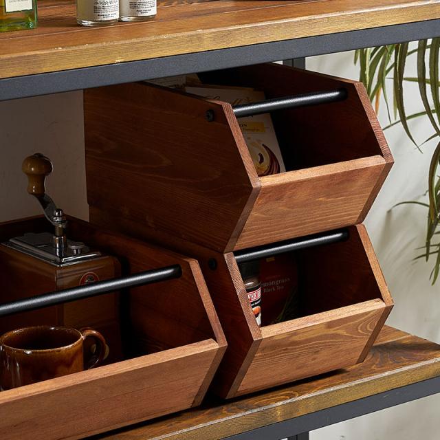 ウッドコンテナボックス Sサイズ 収納 引き出し 木製 スタッキング 3色